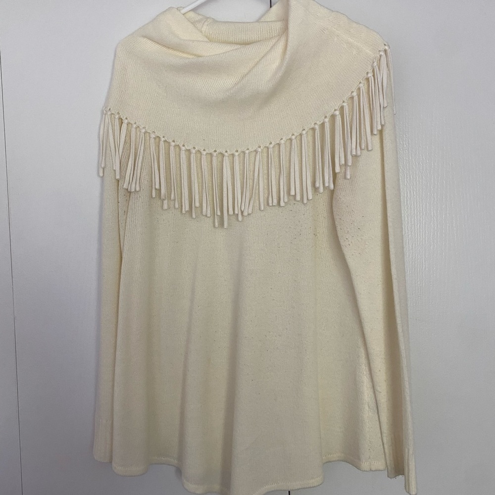 THML Justin Fringe Detail Cowl Neck Sweater
